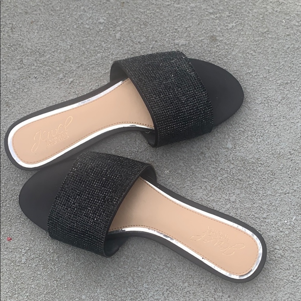 Black slides by jewel by badgley mischka